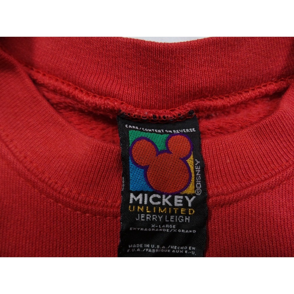Vintage Mickey Unlimited Sweatshirt Extra Large Red Jerry Leigh Crew Neck USA - Picture 12 of 15